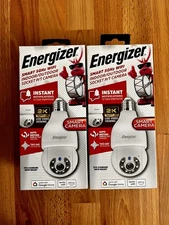 Bundle of 2 Energizer Smart WiFi Indoor/Outdoor Bulb Socket P/T Camera