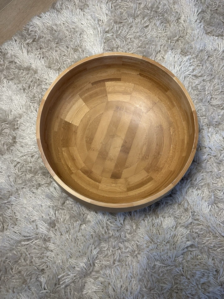 Ensaladera/frutero de bambú y acero inoxidable Stelton Foto 2 de 4