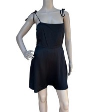Forever 21 Women's Black Spaghetti Strap Square Neck A-Line Mini Dress Size M