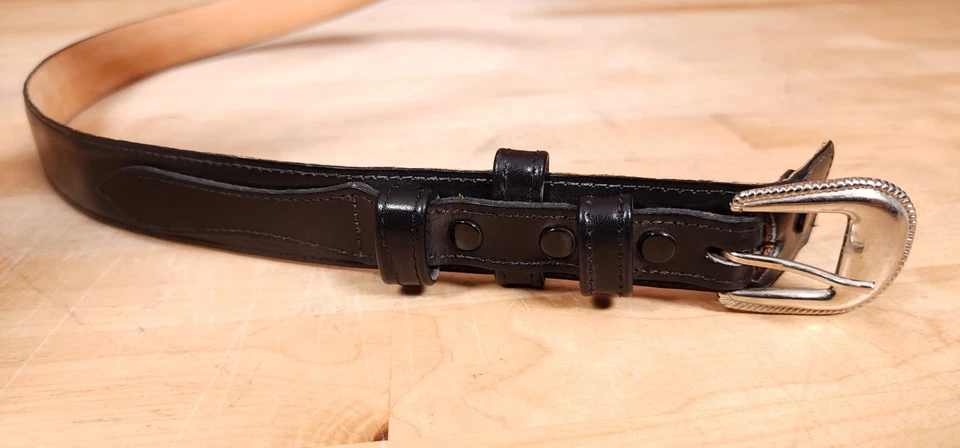 Cinturón de cuero Dan Post negro talla 34 hecho en Estados Unidos 7120 Foto 2 de 4