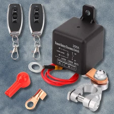 Wireless Dual Remote Car Battery Disconnect Relay Master Kill Cut-off Switch 12V