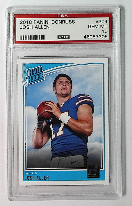 Josh Allen 2018 Panini Donruss #304 RC Rated Rookie Buffalo BIlls PSA 10