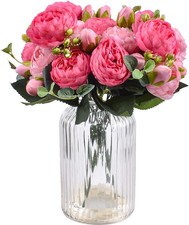 Künstliche Pfingstrosen Blumenstrauß Set Hochzeitsdeko Seidenblumen 29cm