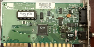 3Com EtherLink III 3C509 ISA-Netzwerkkarte inkl. XT-IDE Univer. BIOS (27C512)