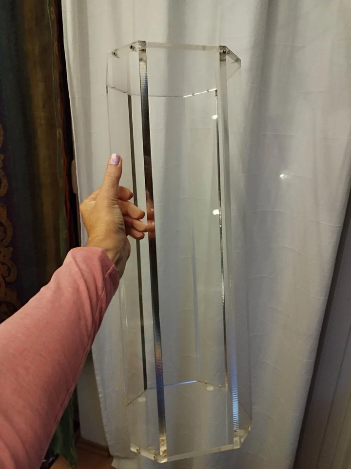 Blumenständer Acryl Plexiglas 8-eckig Säule 58 cm hoch gebraucht Kunststoff - Bild 3 von 4