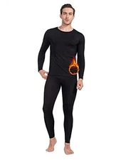  Thermal Underwear for Men Long Johns Set Fleece Lined Ultra Soft X-Large Black