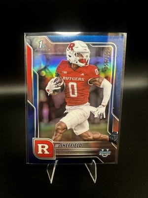 2025 Bowman Chrome University DT Sheffield Blue Refractor /150 1st Bowman #136