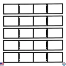 5-Pack Black Metal DVD Shelves - 34" Wall-Mounted Media Storage Rack & Organizer