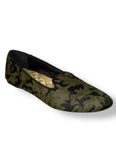 Birdies Women  s 7 Blackbird Starling Camo Calf Hair Slip On Loafer Flats
