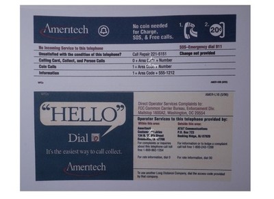 2 Branded & New Instruction Cards for W/E Single Slot Payphones w/Plastic P37