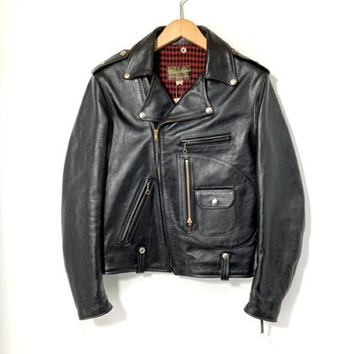 BUCO J-22 Double Riders Leather Jacket Men's Black Size 38 Good