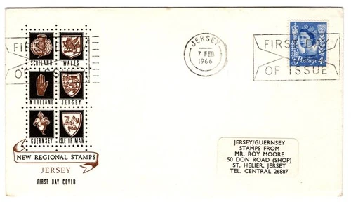 Jersey 1966 - 4d Regional FDC Jersey 7 February 1966 First Day of Issue Postmark