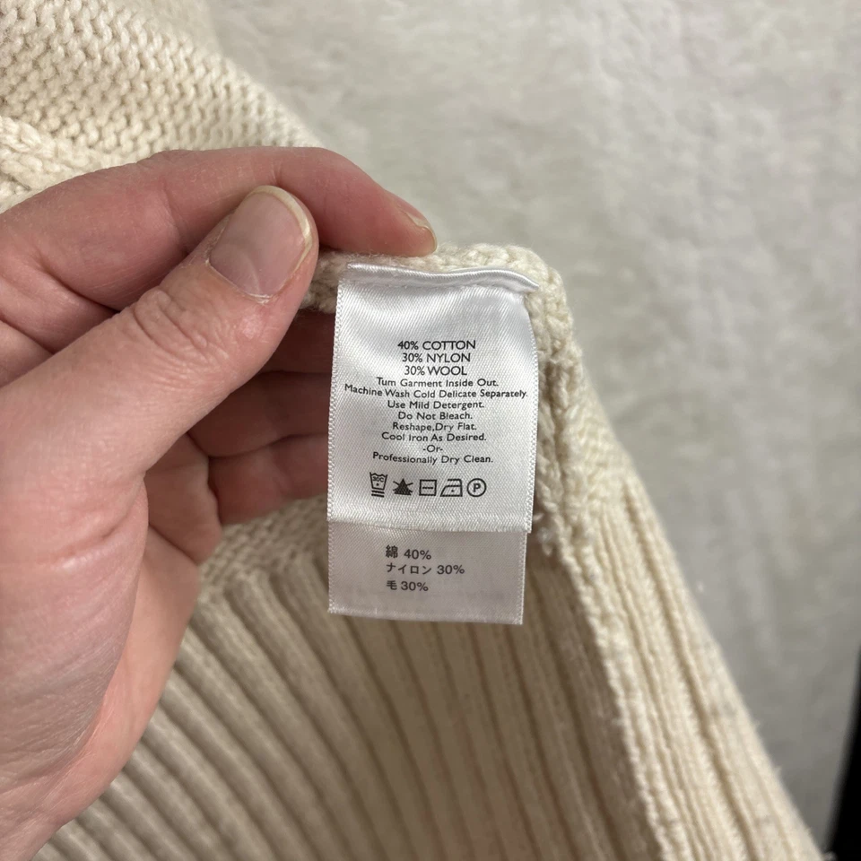 Eddie Bauer Button Up Cardigan W/Pockets Cream Color Large - Image 2 of 4