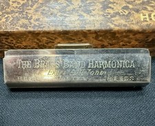 Rare Antique Harmonica The Brass Band Key of G CH Weiss Early 1900s