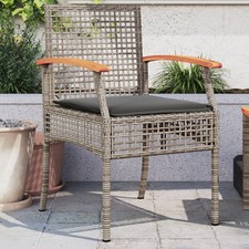Garden Chair Set of 2 Grey and Brown PE rattan Medium