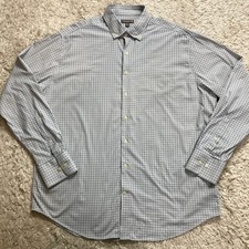 Peter Millar Summer Comfort Shirt Men XL Plaid Performance Stretch Long Sleeve