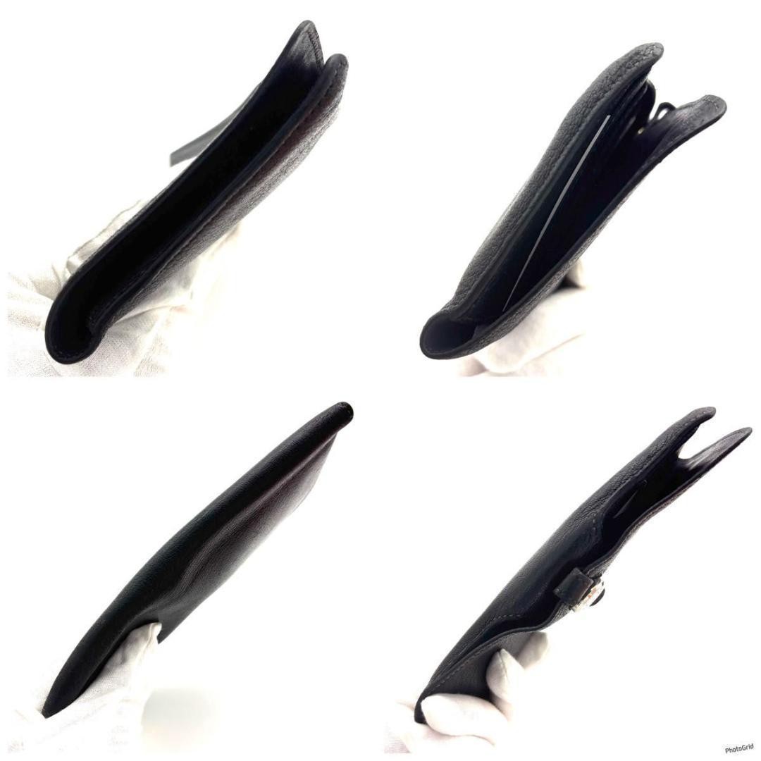 Hermes Dogon Wallet Black 9.5x17.5cm Card Slot Leather Elegant Accessory thumbnail 9