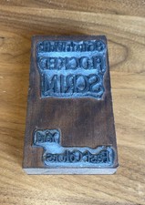 Vintage Letterpress Printing Block - 86 Inch Width Flocked Scrim