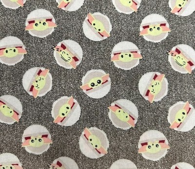 Star Wars  Grogu & Mandalorian 100% Cotton Fabric    Sold by the Yard