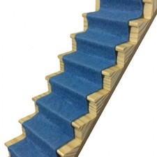 Maison de Poupées Bleu Wedgewood Mélange Laine Bande Tapis Auto-adhésif Escalier