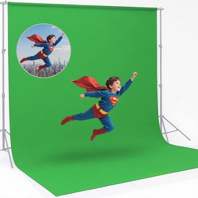 CPLIRIS Green Screen Backdrop for Photography, Chromakey 10x7ft, 