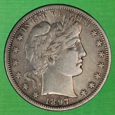 Promotion🕐 1897-S Barber Half Dollar Rare Key Date 50C Good Detailed
