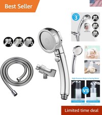 Chrome High Pressure Handheld Shower Head with ON/OFF Pause Switch, 3 Spray M...