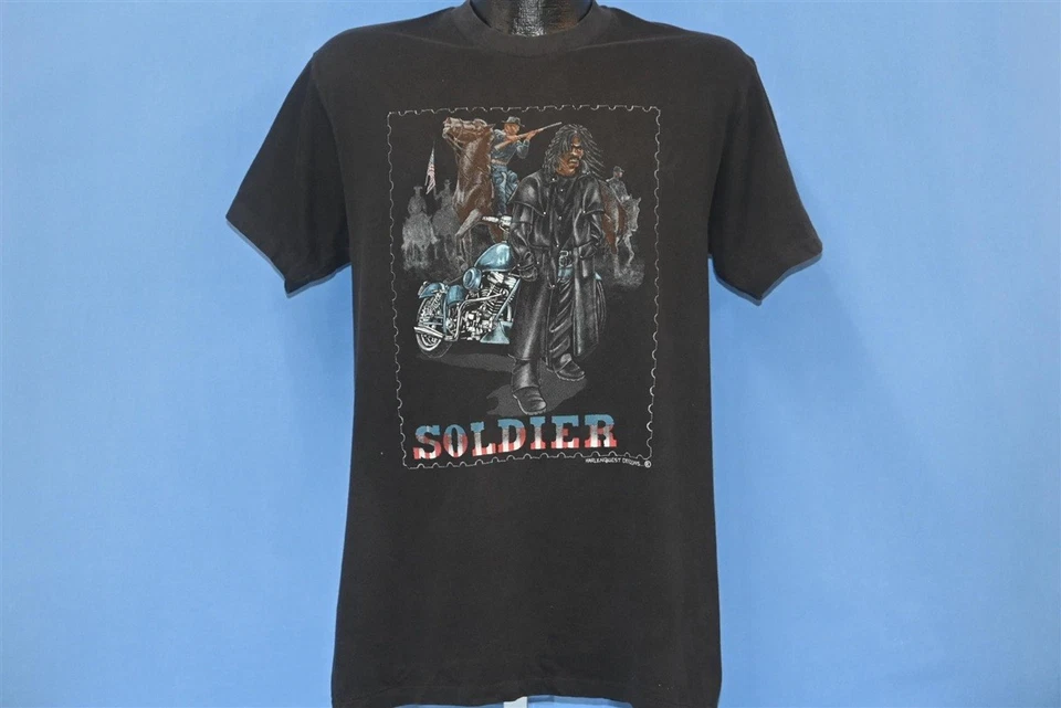 Camiseta vintage años 90 BUFFALO SOLDADOS MOTO CLUB MOTOCICLISTA NEGRA MEDIANA M Foto 2 de 4