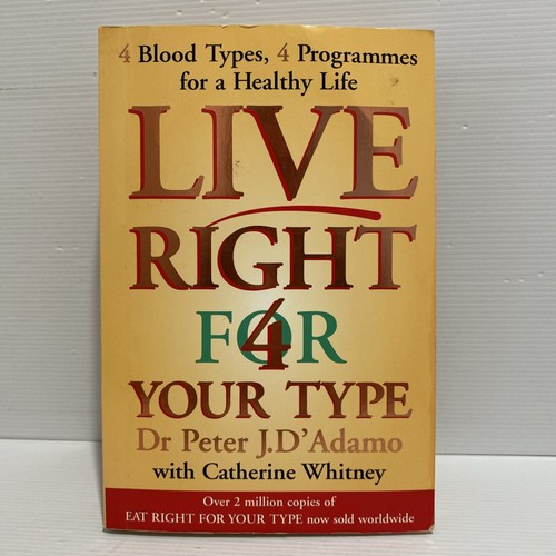 Live Right For Your Type By Dr. Peter J. D Adamo 2001 Paperback Book Health