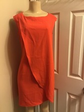 Ann Taylor Petite Small sleeveless Orange business dress