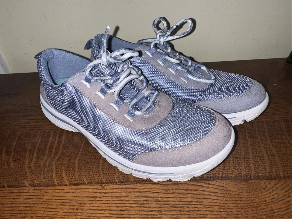 Zapato cómodo para caminar Bass Propel para mujer azul gris con cordones talla 7 M ~ usado en excelente estado Foto 2 de 4