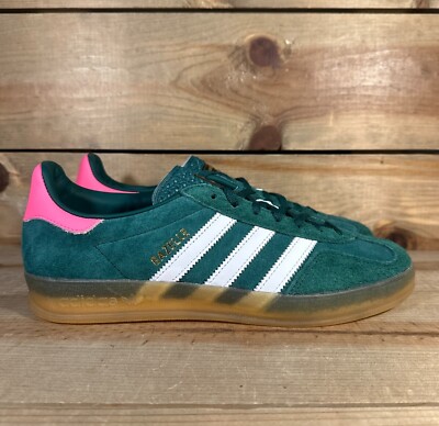 NEW Women's Adidas Gazelle Indoor ''Collegiate Green Lucid Pink'' Sneakers IG5929