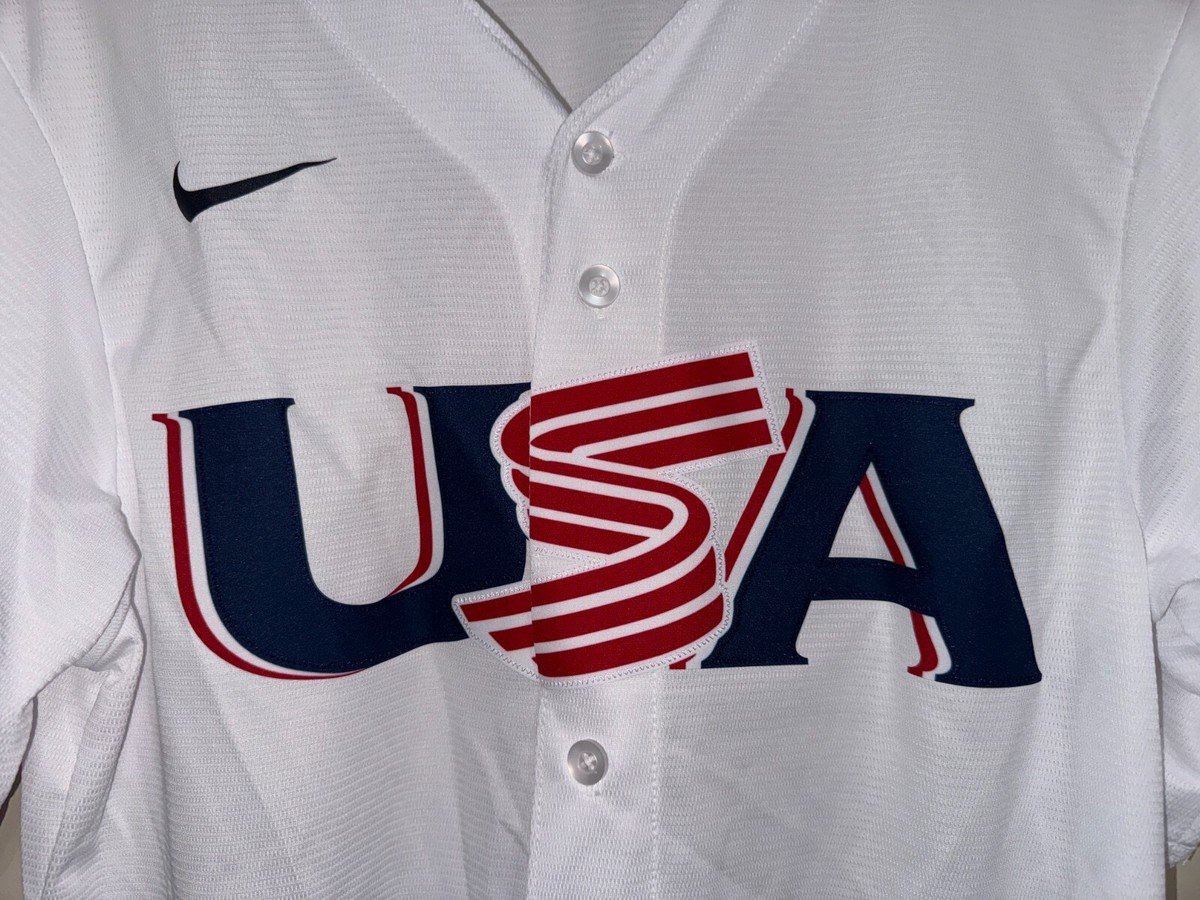 Men's Nike Team USA World Baseball Classic Jersey White Blank Size