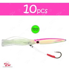 10pcs Pink Glow 100g 3D Swim Squid jig Fishing Vertical Jig saltwater Fish WOW!®