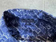 Paul Fredrick Shirt Short Sleeve Cotton 3xl Blue White All Over Print Colorful