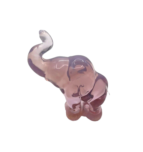 Fenton Art Glass 3.75" Pink Opalescent Elephant Figurine - Picture 12 of 21