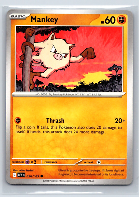 Pokémon Mankey 056/165 C Scarlet & Violet V 151 - NM | eBay