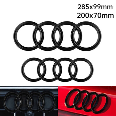 Für Aud i A4 A6 Q3 Q5 Q7 Q8 Satz V+H Gitter Abzeichen Ringe Logo Badge 285+200MM