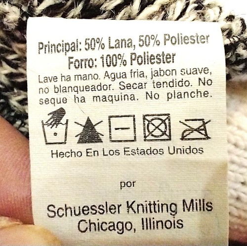 VTG Schuessler Knitting Mills Gray & Black Wool Blend Cuffed Beanie Made In USA - Picture 3 of 4