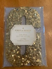 Decorative Letter G Wood with Gold Sequin-Pottery Barn New