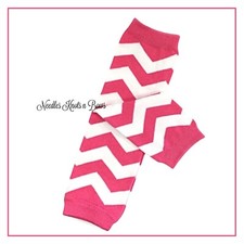 Hot Pink Chevron Baby Toddler Leg Warmers, Footless Leg Warmers, Free Shipping