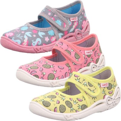 SUPERFIT Mädchen Hausschuh Ballerina BELINDA 00288 in 3 Farben Klett Gr.23-35