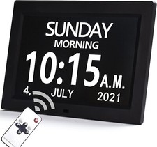 NEW Digital Day Calendar Alarm Clock Dementia / Elderly, 9  Large Screen Display