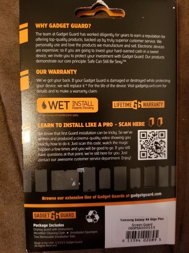 Gadget Guard Ultra HD Screen Protector For Samsung Galaxy S6 Edge + (Plus) - Picture 2 of 4