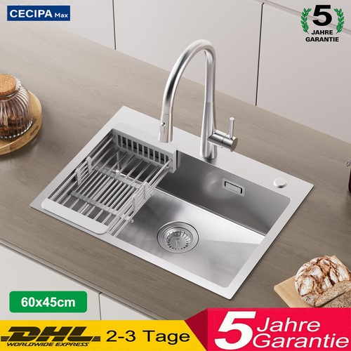 Fregadero empotrado de acero inoxidable Fregadero de cocina Fregadero con juego de desagüe Fregadero Sifon - Imagen 47 de 87
