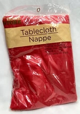 NEW The Home Store Round Orange Table Vinyl Tablecloth Flannel Backed 52” x 70”