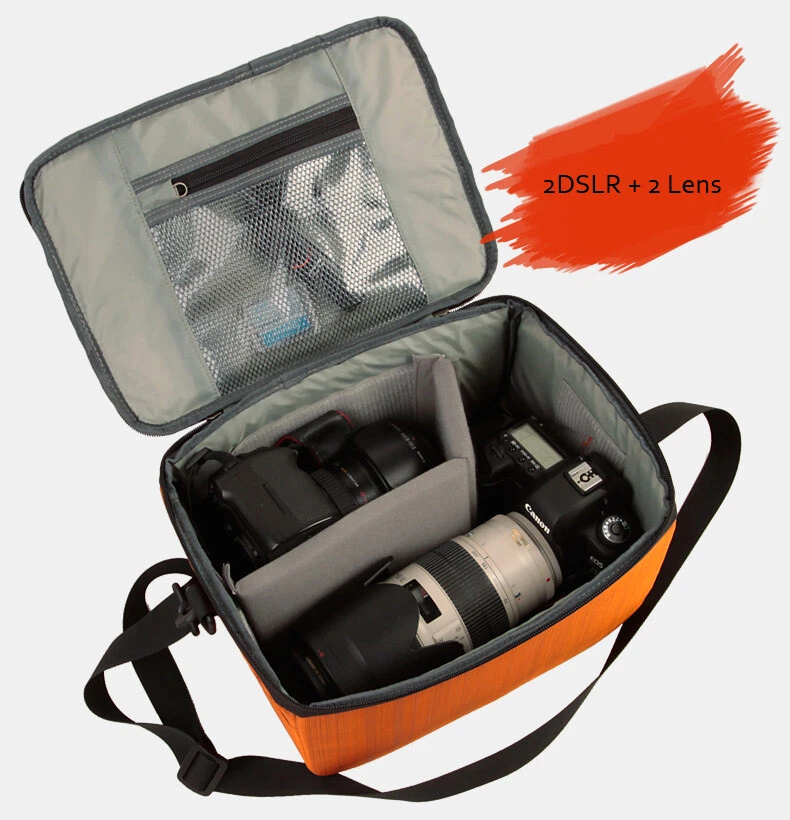 Bolsa de cámara grande inserción lente de almacenamiento partición para DSLR Canon Nikon Sony lente Foto 4 de 4