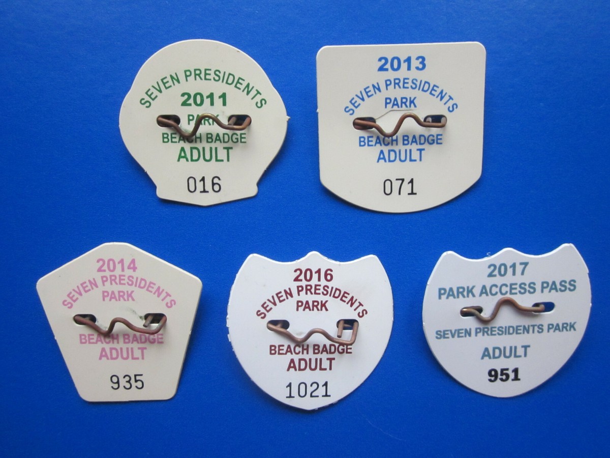 LONG BRANCH NEW JERSEY BEACH BADGES/TAGS YEARS