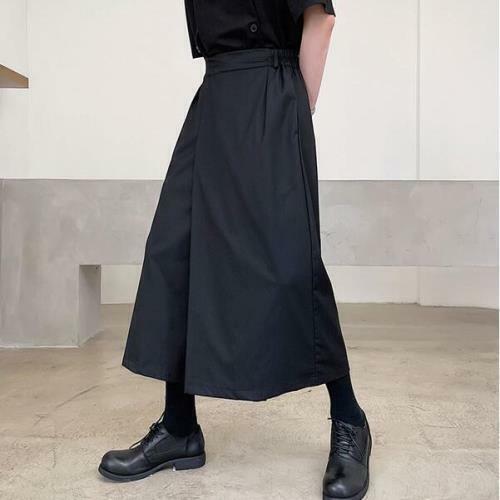Men's Black Gothic Loose Straight Wide Leg Skilrt Pants Men's Black Gothic Loose Straight Wide Leg Skilrt Pants