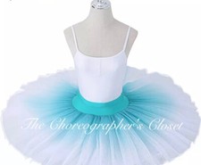 Pro Aqua Mint Green Ombre Ballet Tutu Skirt Costume 8 Layer XS/Small US Stock